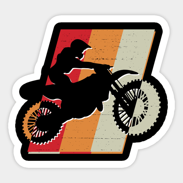 Retro Motocross Design Sticker by vpdesigns